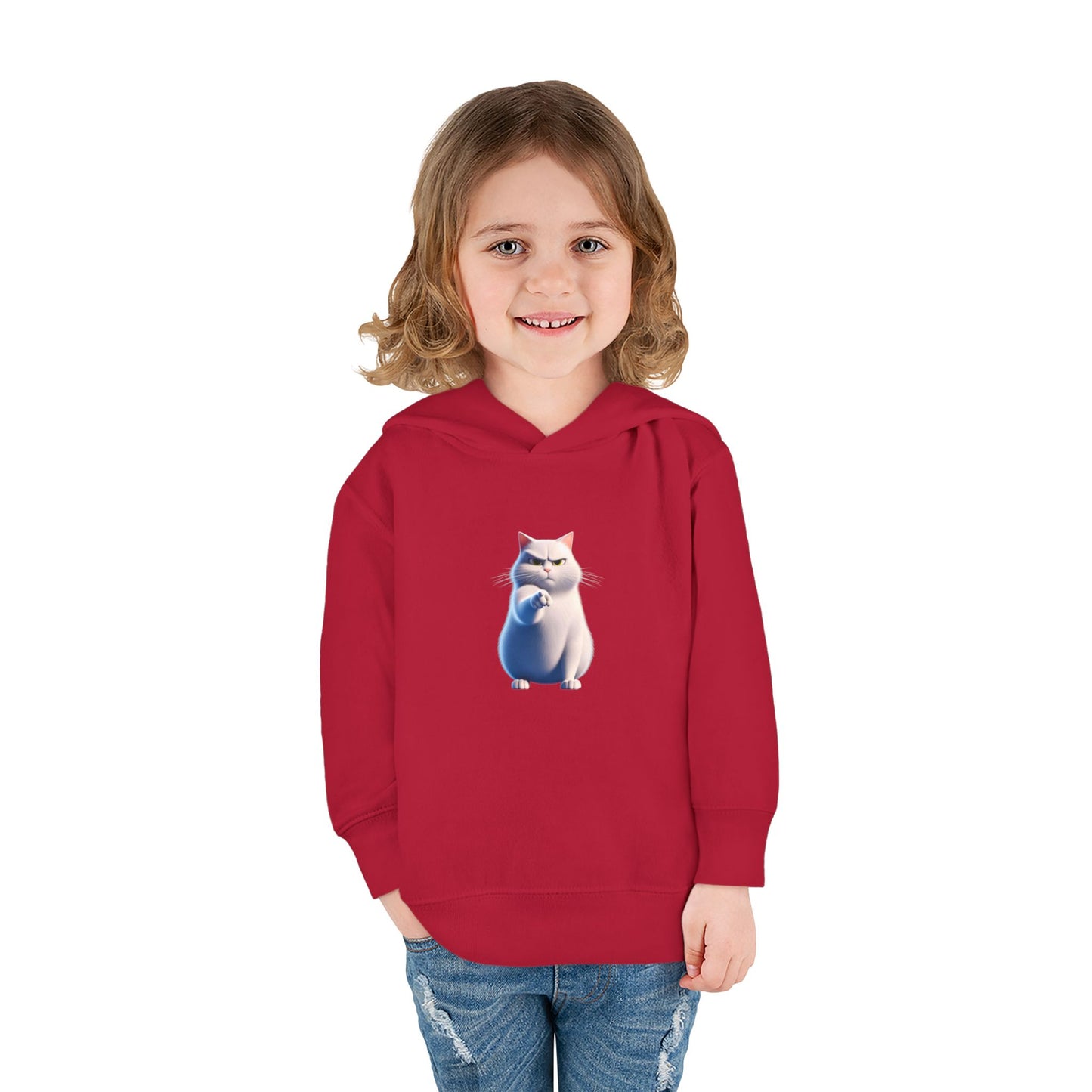 Cute Cat Toddler Hoodie, Fleece Pullover, Kids Sweatshirt, Birthday Gift, Animal Lover Apparel, Cozy Kids Clothing