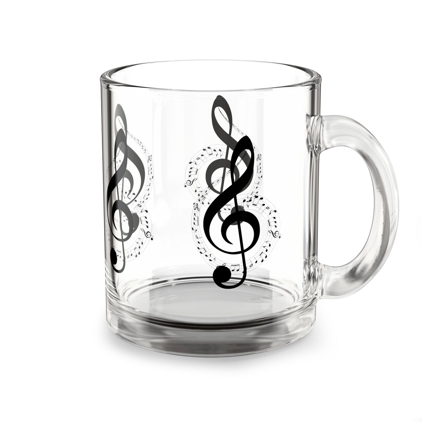Musical Glass Mug, 10oz - Perfect for Coffee, Tea, Gifts for Music Lovers, Home Decor, Party Favors, Unique Drinkware