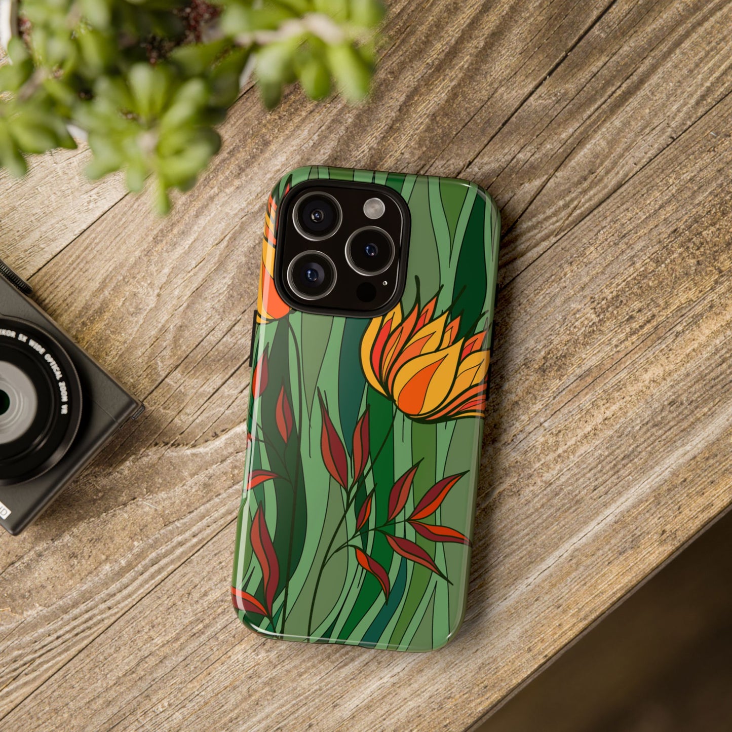 Vibrant Floral Phone Case, Nature-Inspired Tough Case, Eco-Friendly Cover, Unique Gift for Nature Lovers, Spring Decor