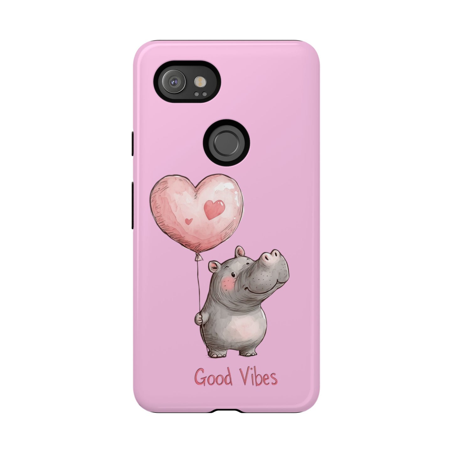 Cute Hippo Phone Case | Good Vibes, Gift for Friends, Cute Phone Accessories, Animal Lover Gift, Happy Phone Cover