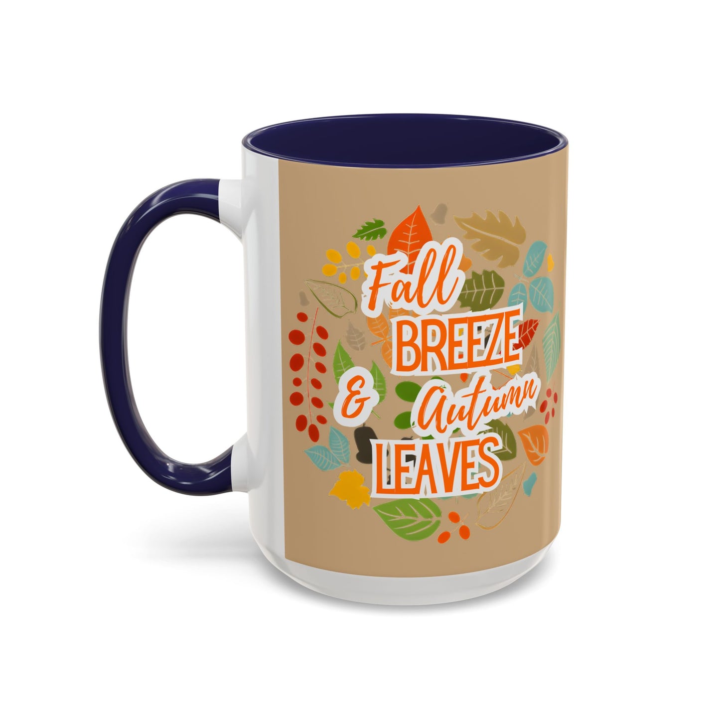 Fall Breeze & Leaves Coffee Mug, Autumn Mug, Seasonal Drinkware, Cozy Kitchen Decor, Perfect Gift for Fall Lovers