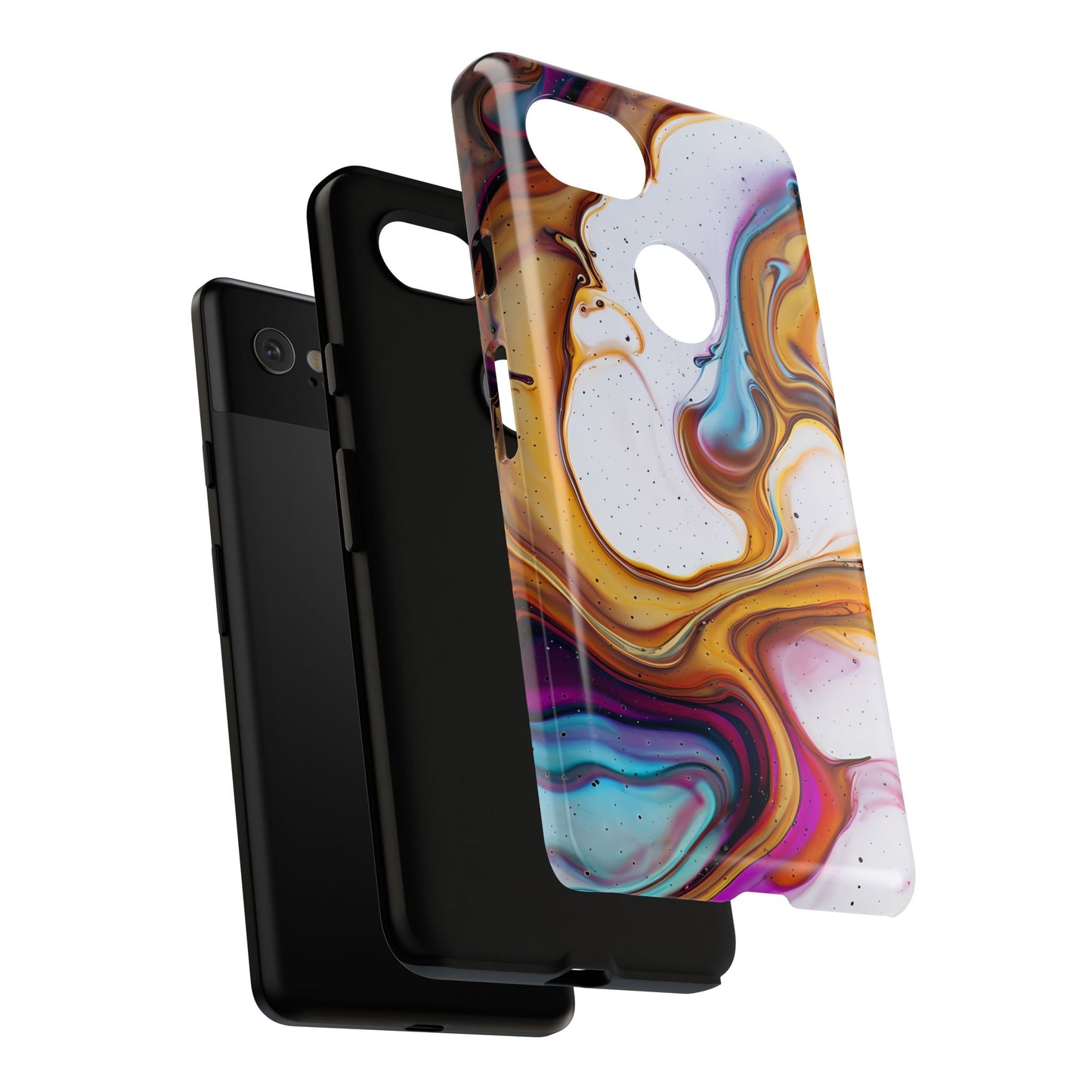 Artistic Phone Case, Tough Cases with Colorful Marble Design