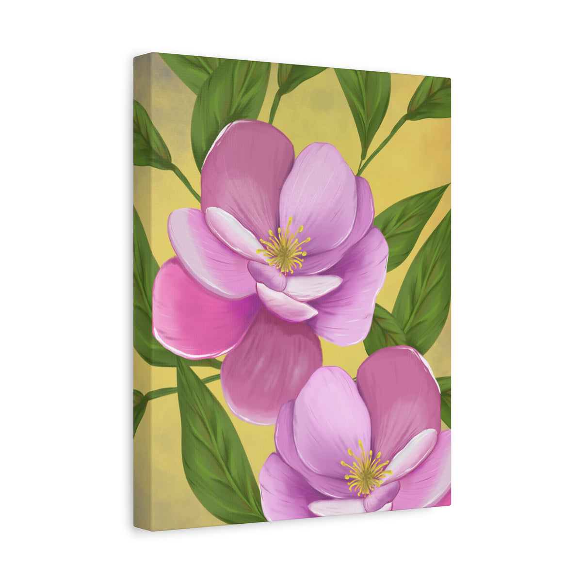 Matte Canvas, Stretched, 1.25" Tulips Pink and Purple Flowers