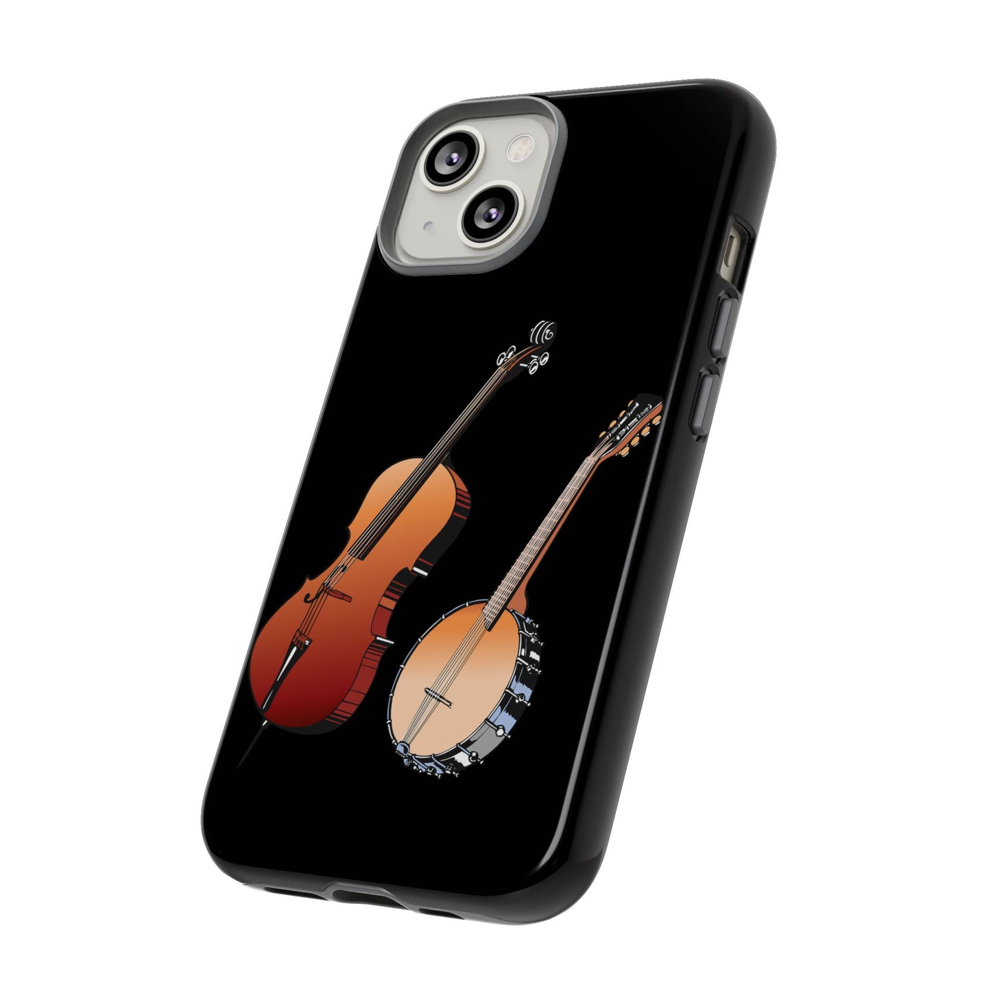 Musical Instrument Phone Case - Violin & Banjo Design, Music Lover Gift, Unique Phone Cover, Holiday Gift, Durable Tough Cases
