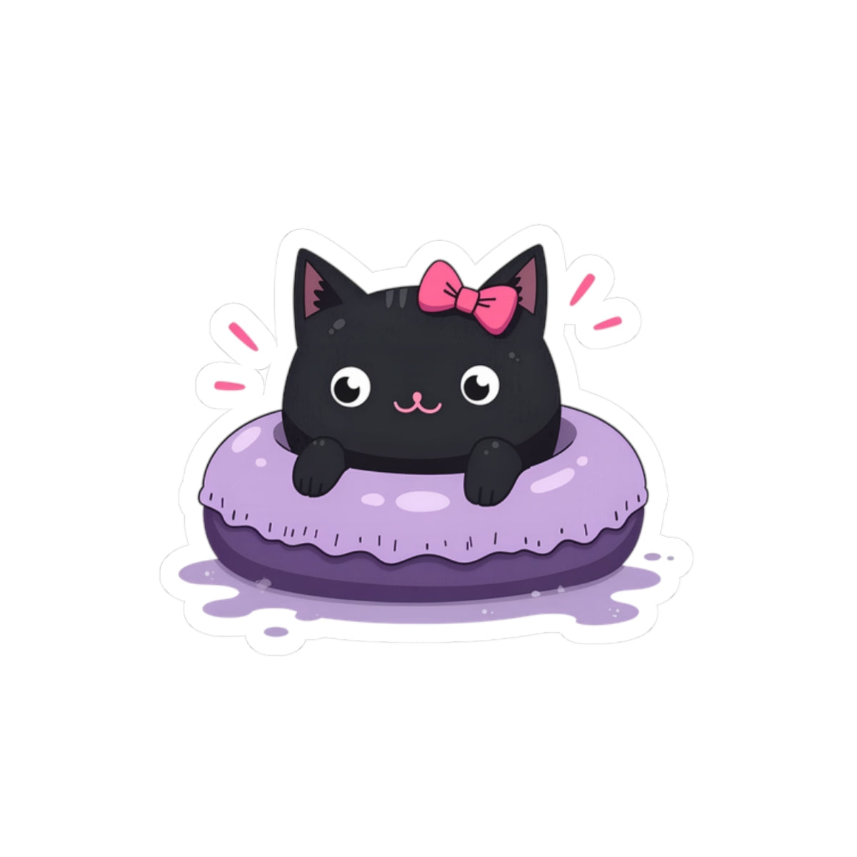 Cute Cat Kiss-Cut Stickers | Adorable Cat Decal for Laptops, Water Bottles, Scrapbooking, Gifts, Party Favors