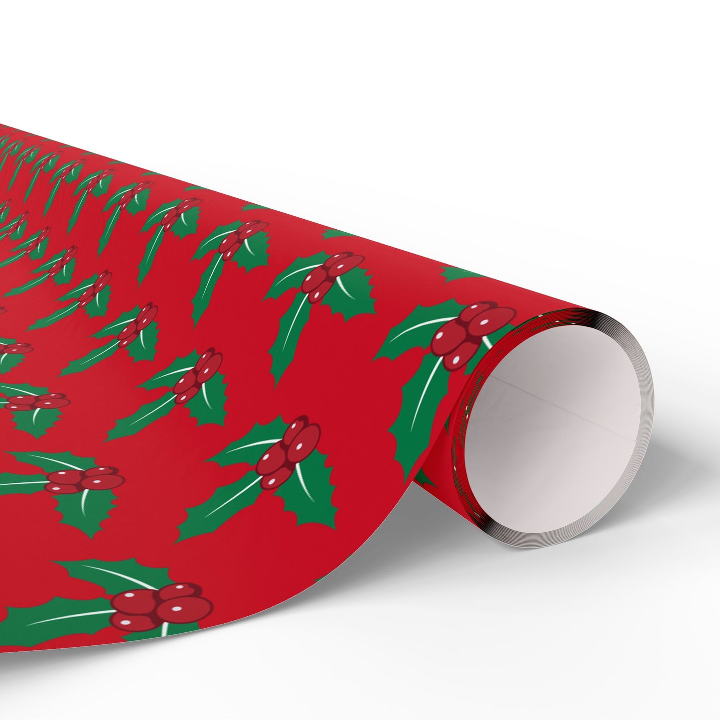 Festive Holiday Wrapping Paper, Green Holly Design for Christmas Gifts, Eco-Friendly Gift Wrap, Party Supplies, Decorative Paper