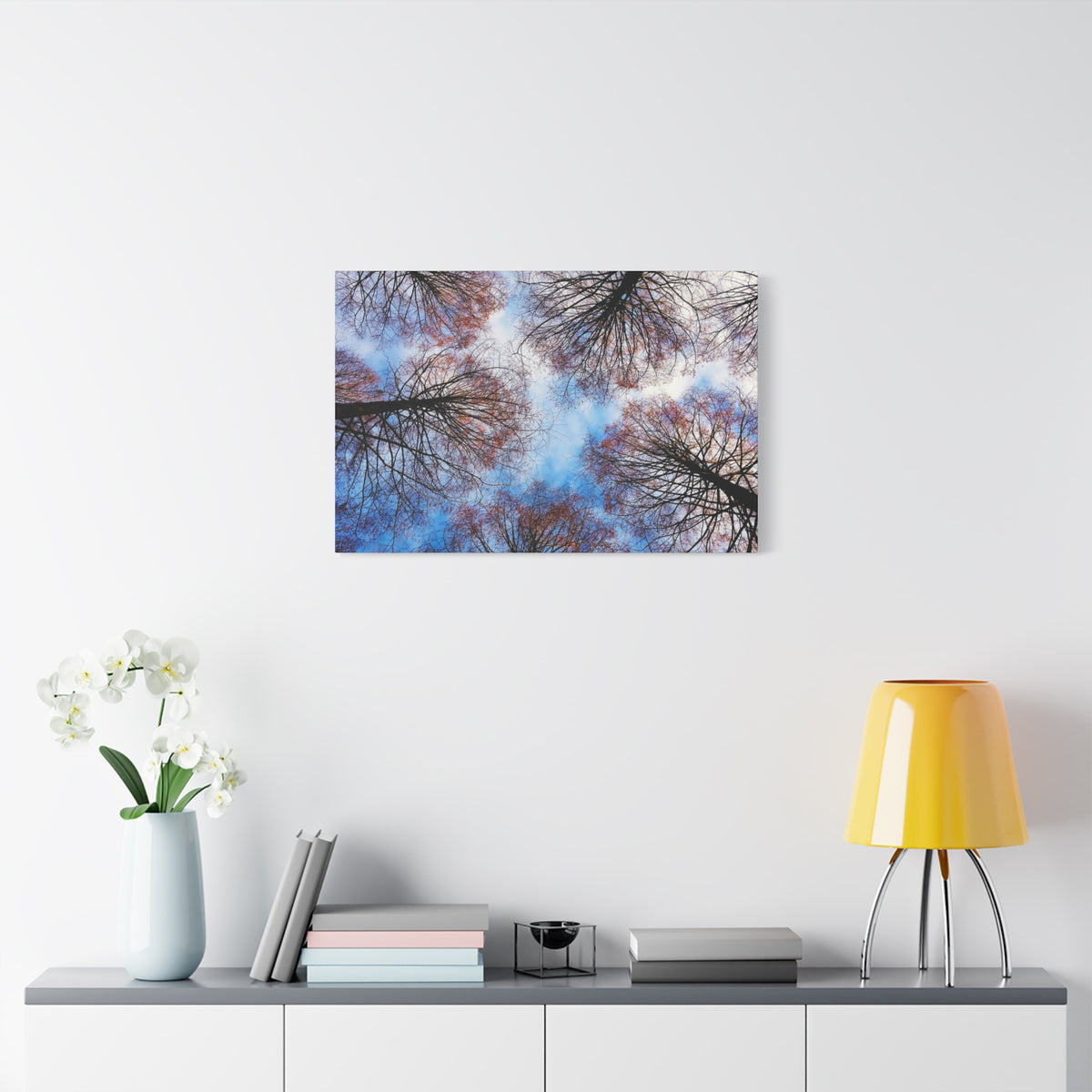 Canopy Sky Canvas Print — Winter Tree Tops Wall Art