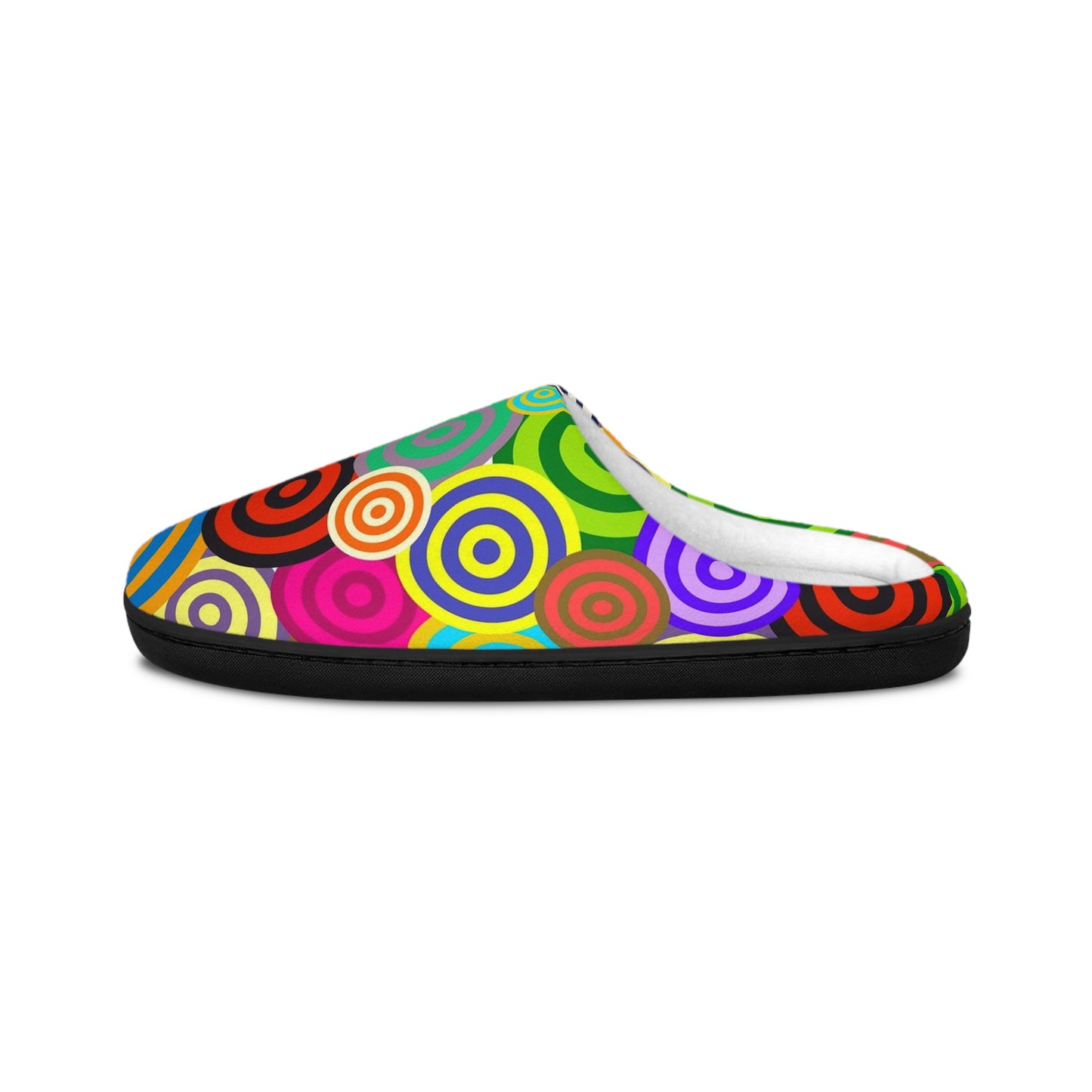 Vibrant Circle Pattern Indoor Slippers for Men - Cozy Home Footwear, Perfect Gift for Relaxation, Housewarming, Birthdays