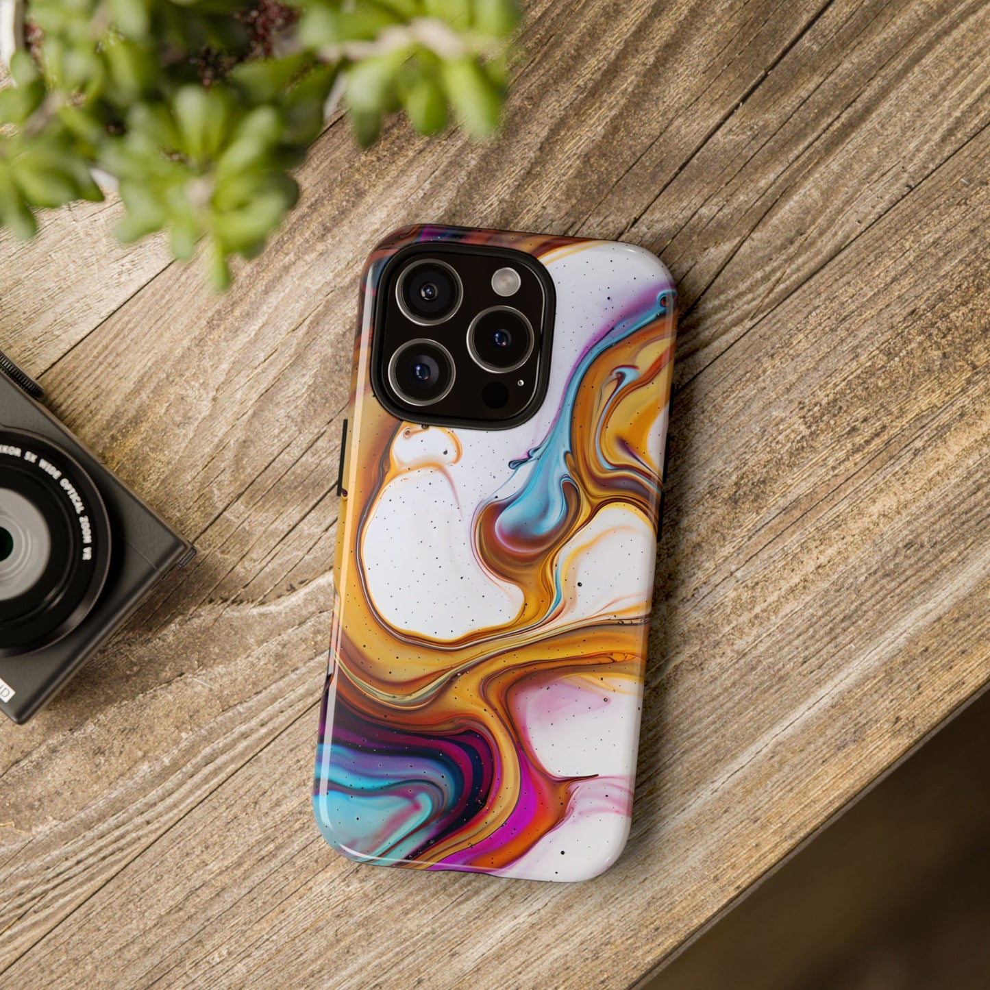 Artistic Phone Case, Tough Cases with Colorful Marble Design