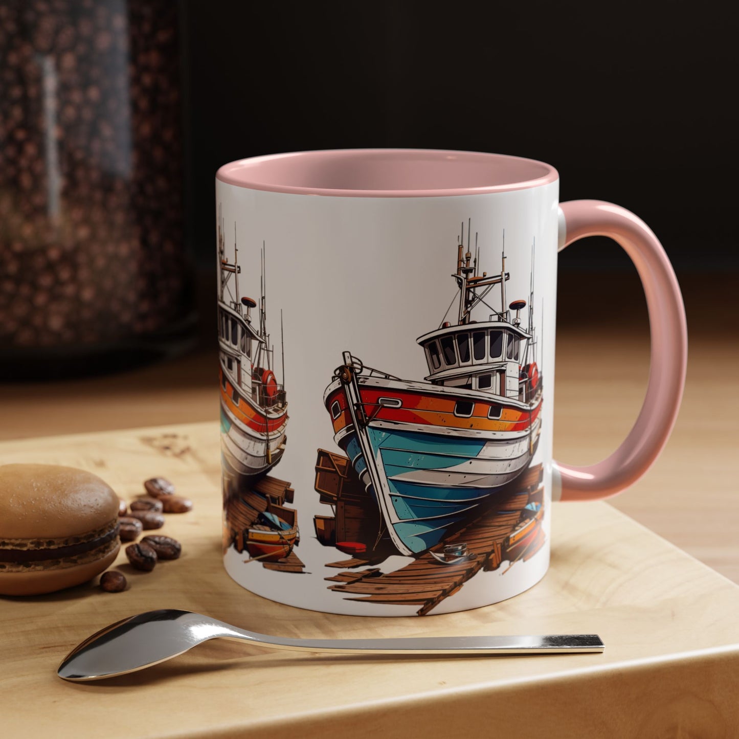 Nautical Accent Coffee Mug | Perfect for Boat Lovers, Sailor Gifts, Coastal Decor, Unique Gift Idea, Custom Artwork Mug