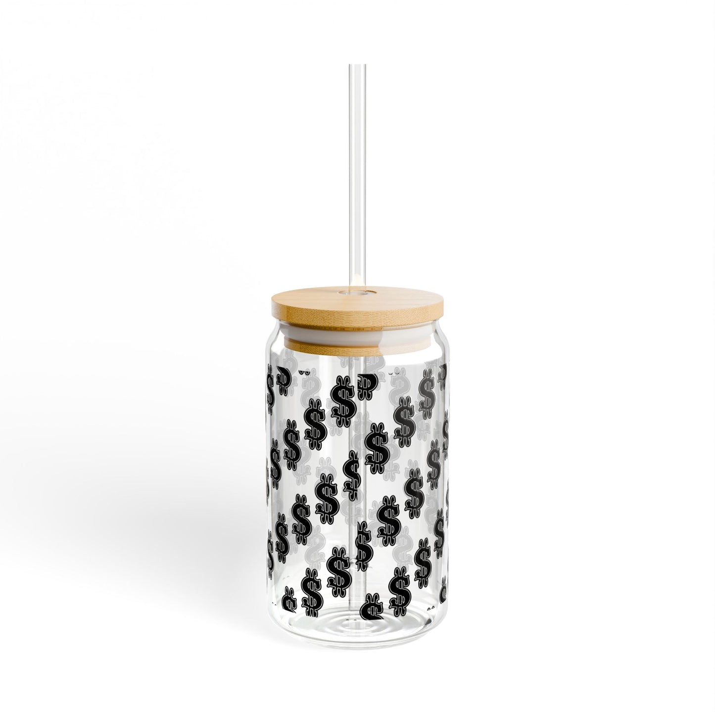 Money-Theme Sipper Glass, 16oz - Stylish Drinkware for Celebrations, Parties, Gifts, Home Décor, and Everyday Use