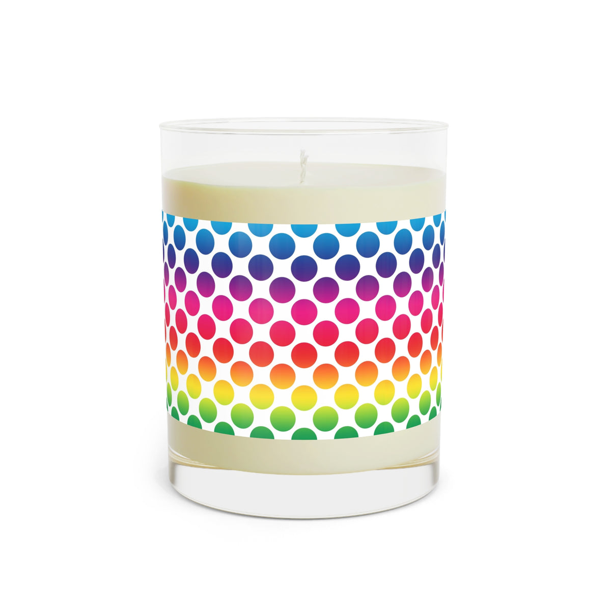 Rainbow Dot Pattern Scented Candle – 11oz Glass Jar