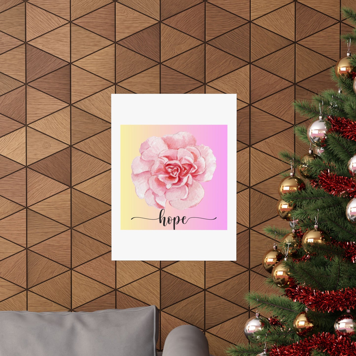 Hope Floral Matte Vertical Posters Inspirational Wall Art, Flower Decor, Gifts for Her, Motivation Decor, Home Office Decor