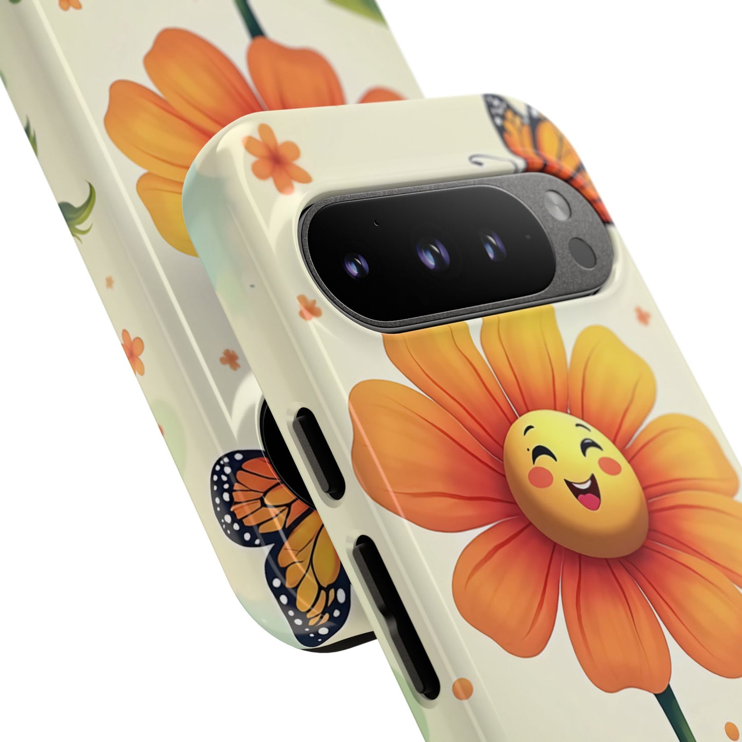 Floral Phone Case with Butterfly Design, Cute Flower Phone Cover for Nature Lovers, Eco-Friendly Gift, Spring Vibes, Birthday Present