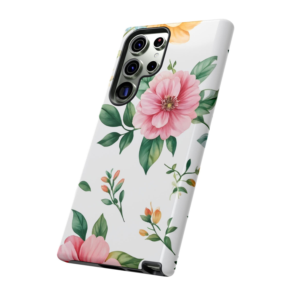 Floral Tough Phone Case — Pink Peony Protective Phone Cover