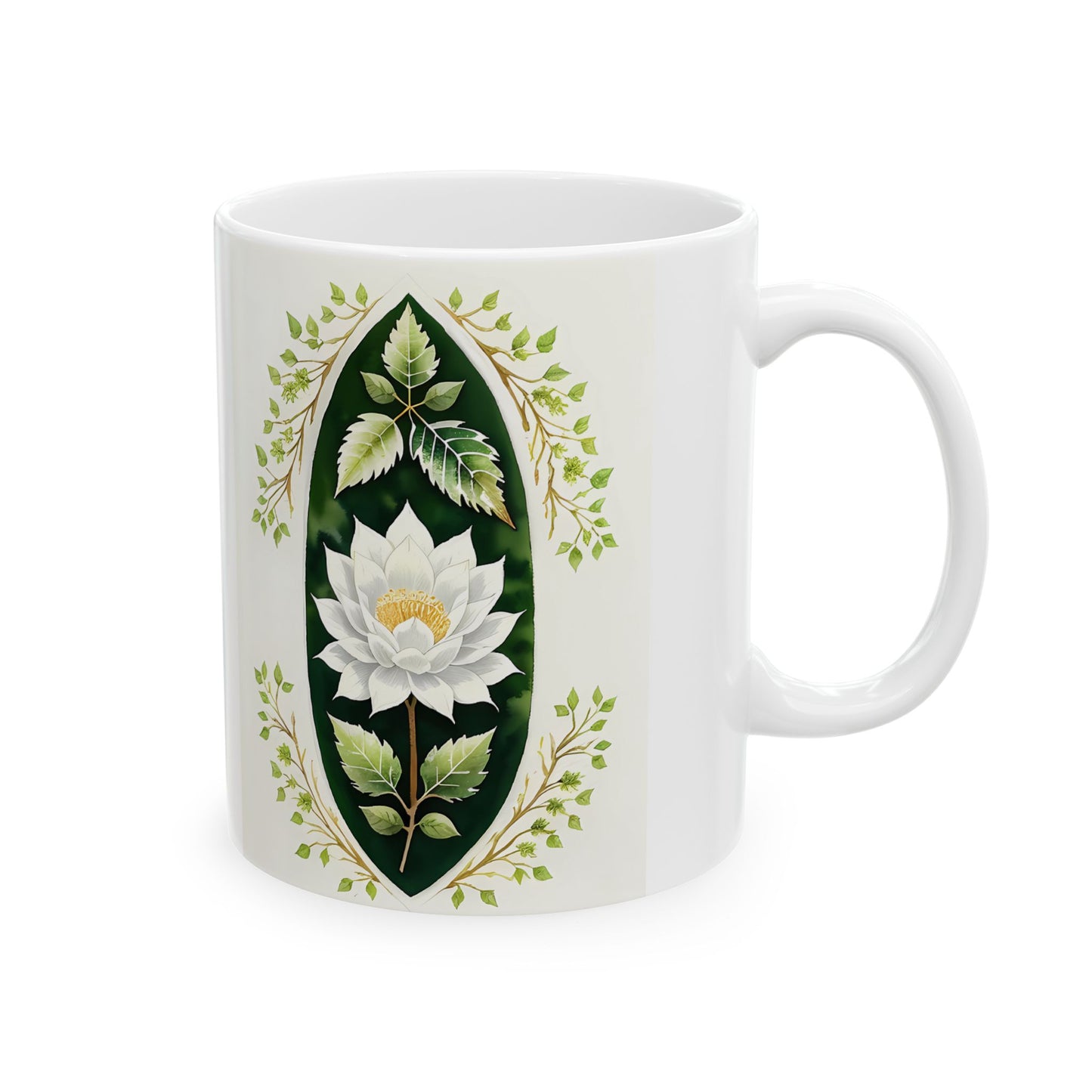 Elegant Floral Ceramic Mug - Perfect for Tea Lovers, Housewarming Gift, Mother's Day, Garden Party, Botanical Decor