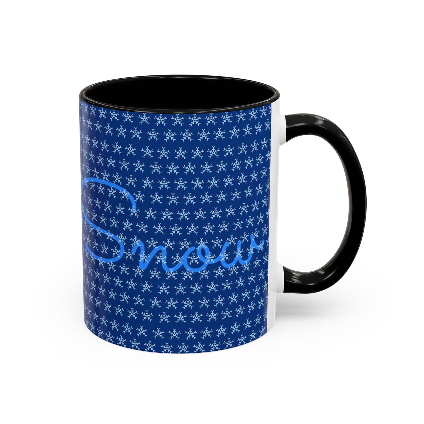 Snowy Night Accent Coffee Mug - Cozy Winter Drinkware, Seasonal Gifts, Holiday Décor, Comfortable Sipping, Blue Design