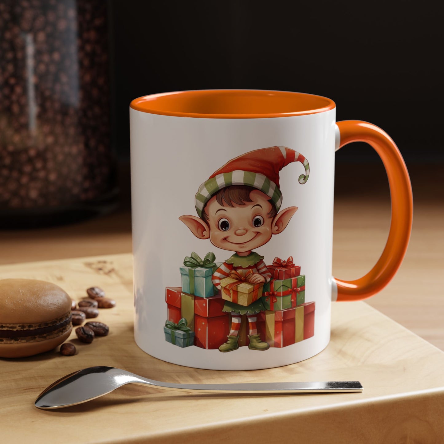 Holiday Elf Coffee Mug - Festive Gift Mug, Christmas Decor, Cute Elf Mug, Coffee Lover Gift, Winter Holiday Drinkware