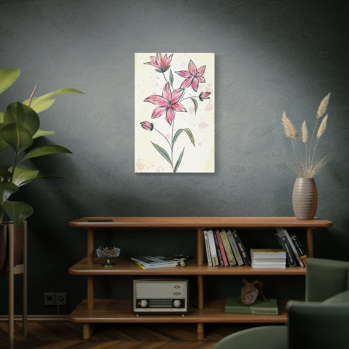 Matte Canvas, Stretched, 1.25" Tulips Pink Flowers