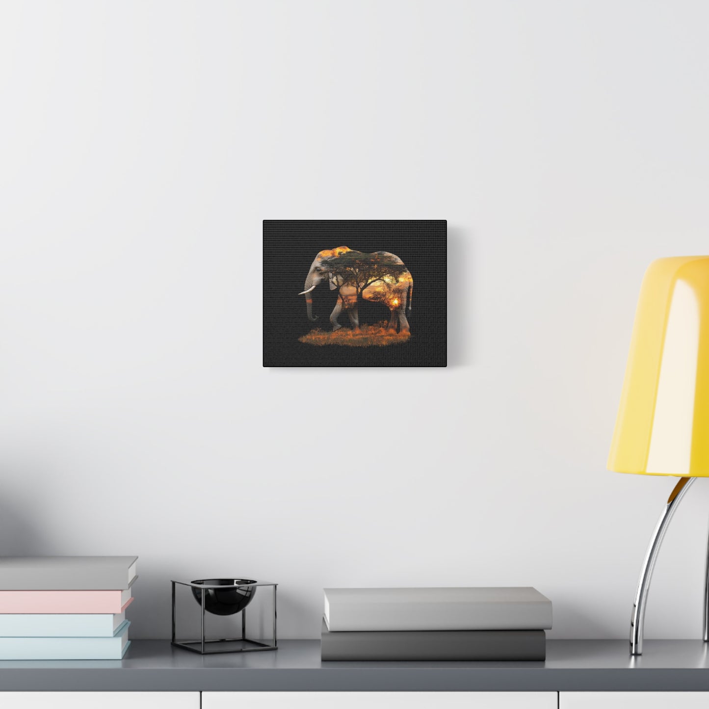 Elephant Tree Matte Canvas Art, Nature Wall Decor, Wildlife Home Decoration, Gift for Animal Lovers, Boho Living Room Accent