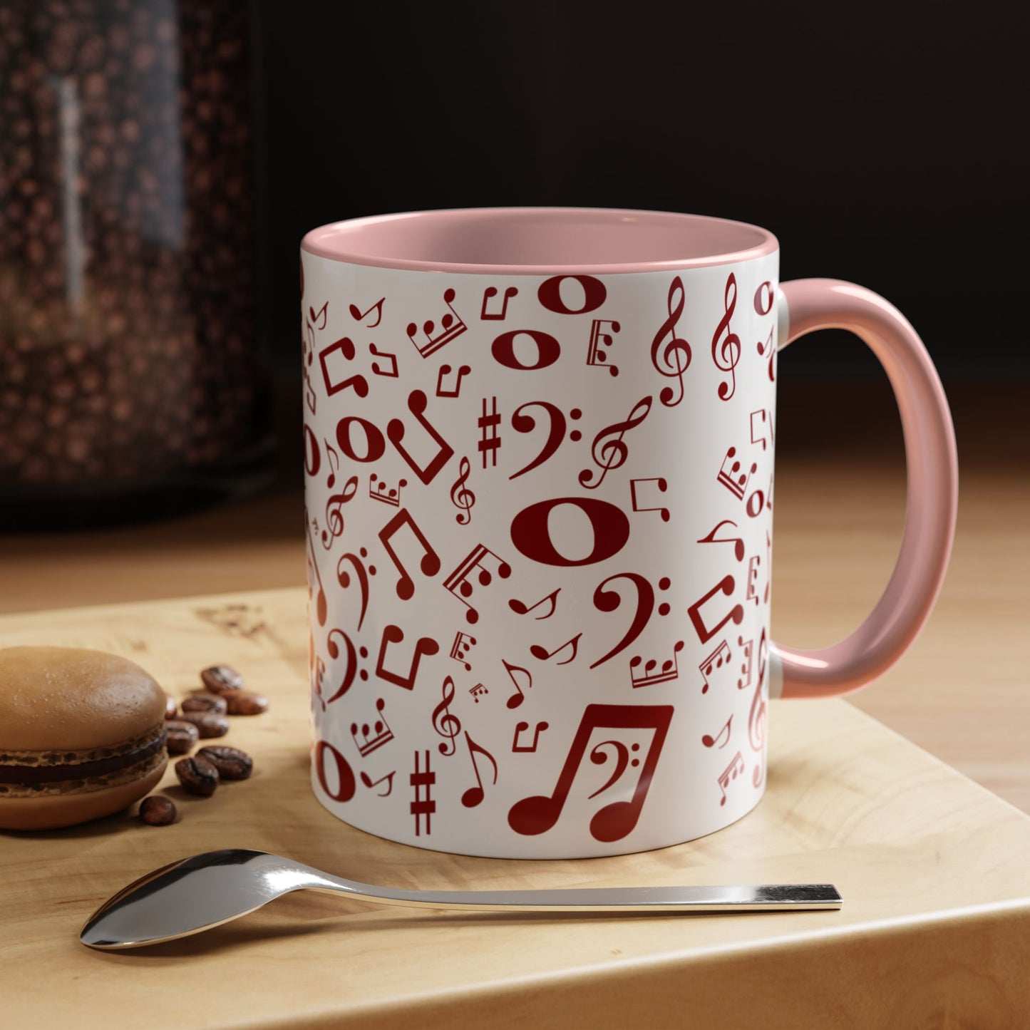 Accent Coffee Mug (11, 15oz) - Musical Notes