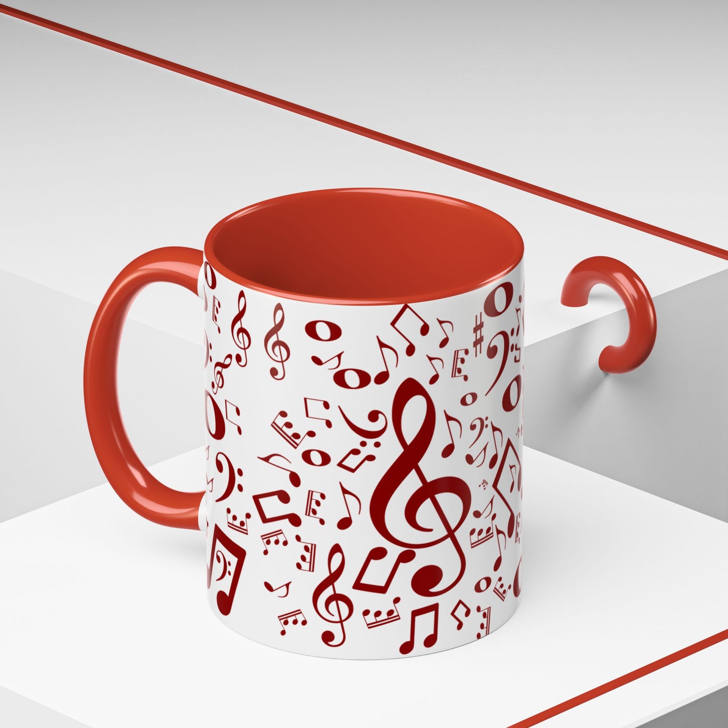 Accent Coffee Mug (11, 15oz) - Musical Notes