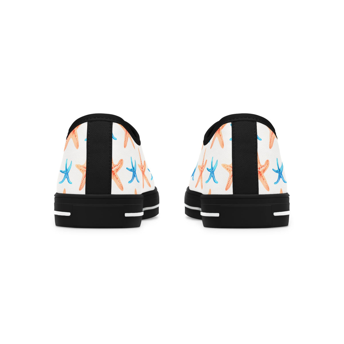 Starfish Print Sneakers — Beachy Low-Top Canvas Shoes