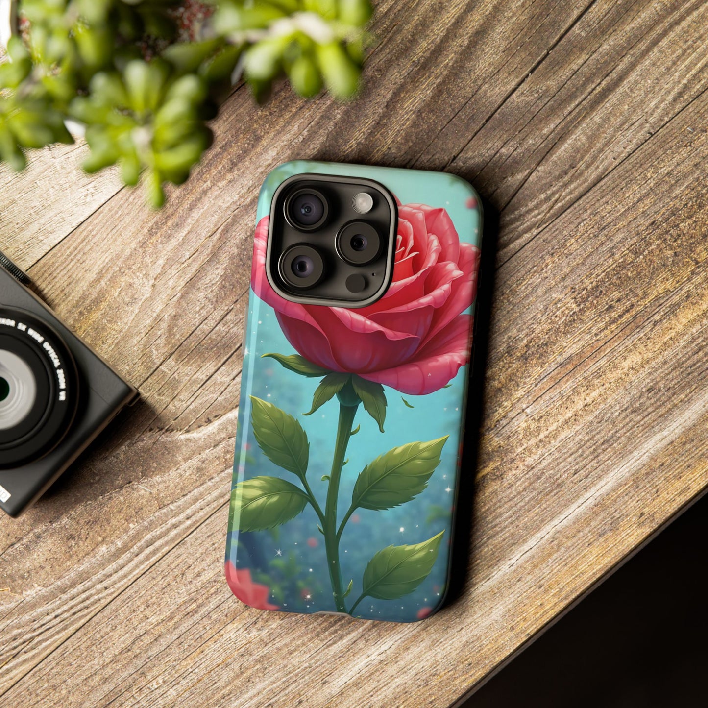 Floral Phone Case, Tough Cases with Elegant Rose Design, Stylish iPhone Cover, Rose Flower Gift for Nature Lovers, Unique Mobile Accessories