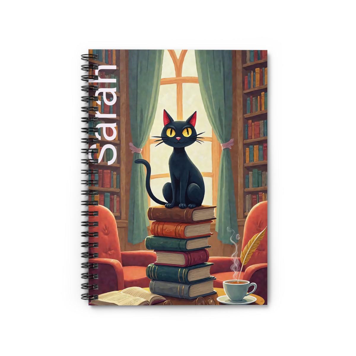 Personalized Cat Lover's Spiral Notebook - Ruled Line, Cute Journals, Gifts for Bookworms, Pet Memoirs, Student Supplies