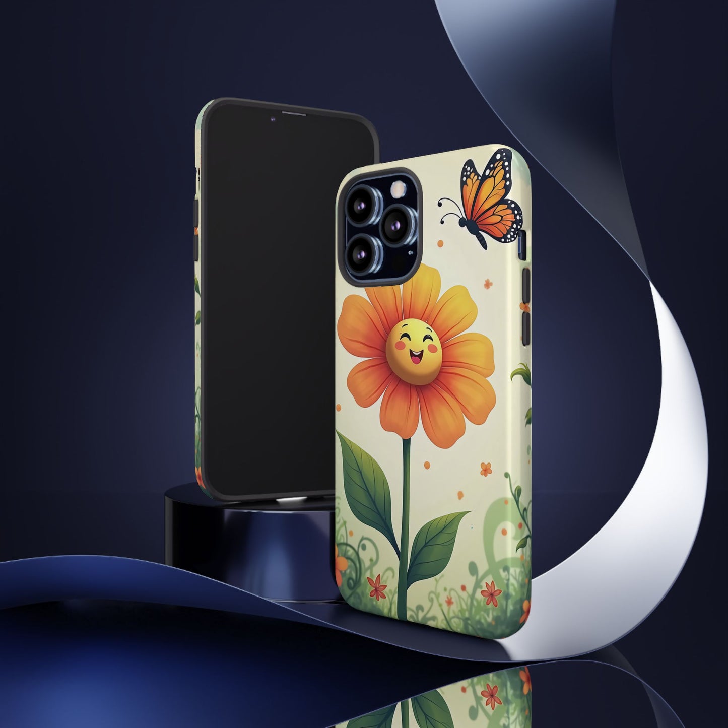 Floral Phone Case with Butterfly Design, Cute Flower Phone Cover for Nature Lovers, Eco-Friendly Gift, Spring Vibes, Birthday Present
