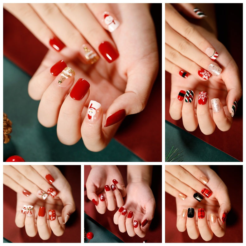 Art Finished Christmas Series Flat Nail False Nail 365nails