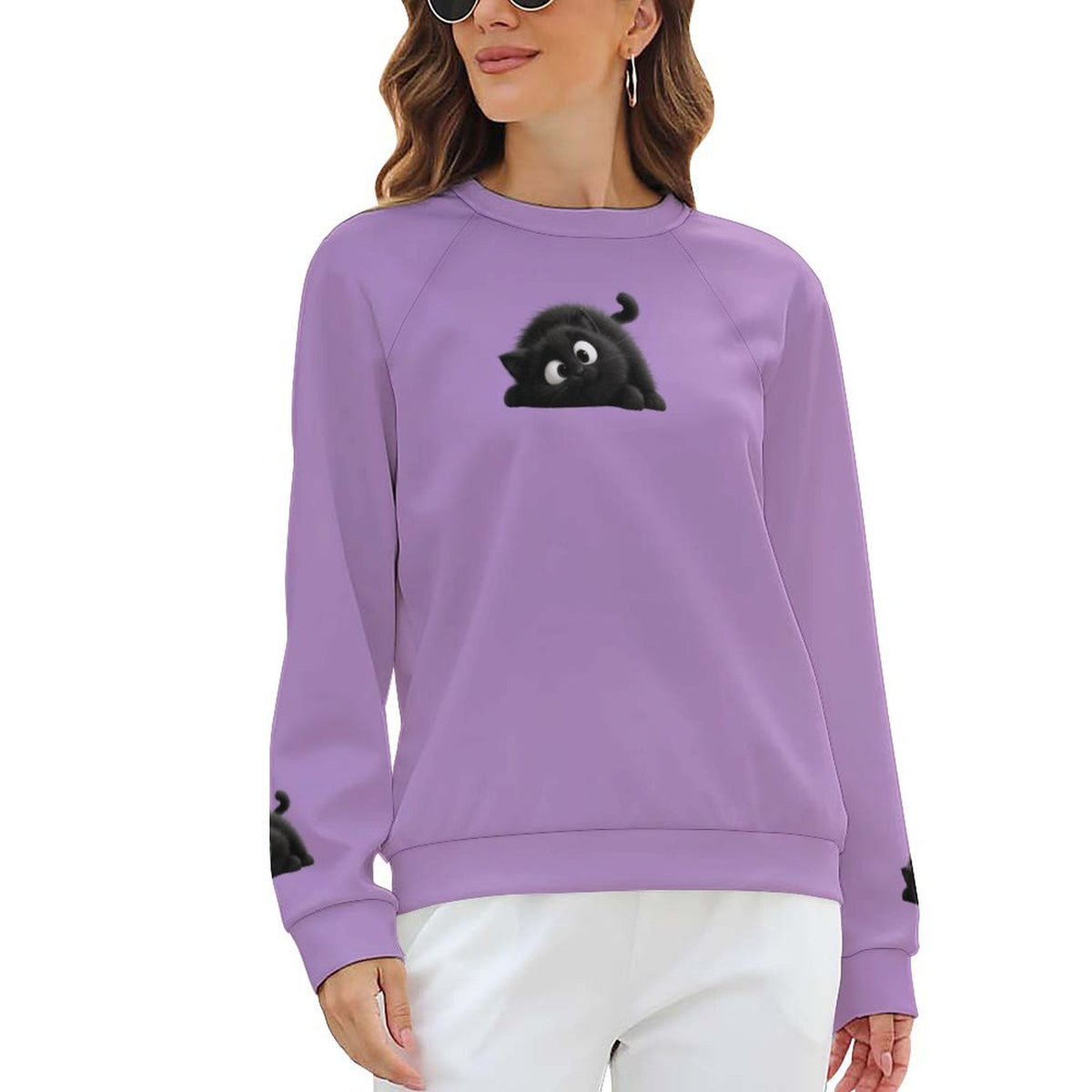 Cat Sweatshirt Designs Raglan Style