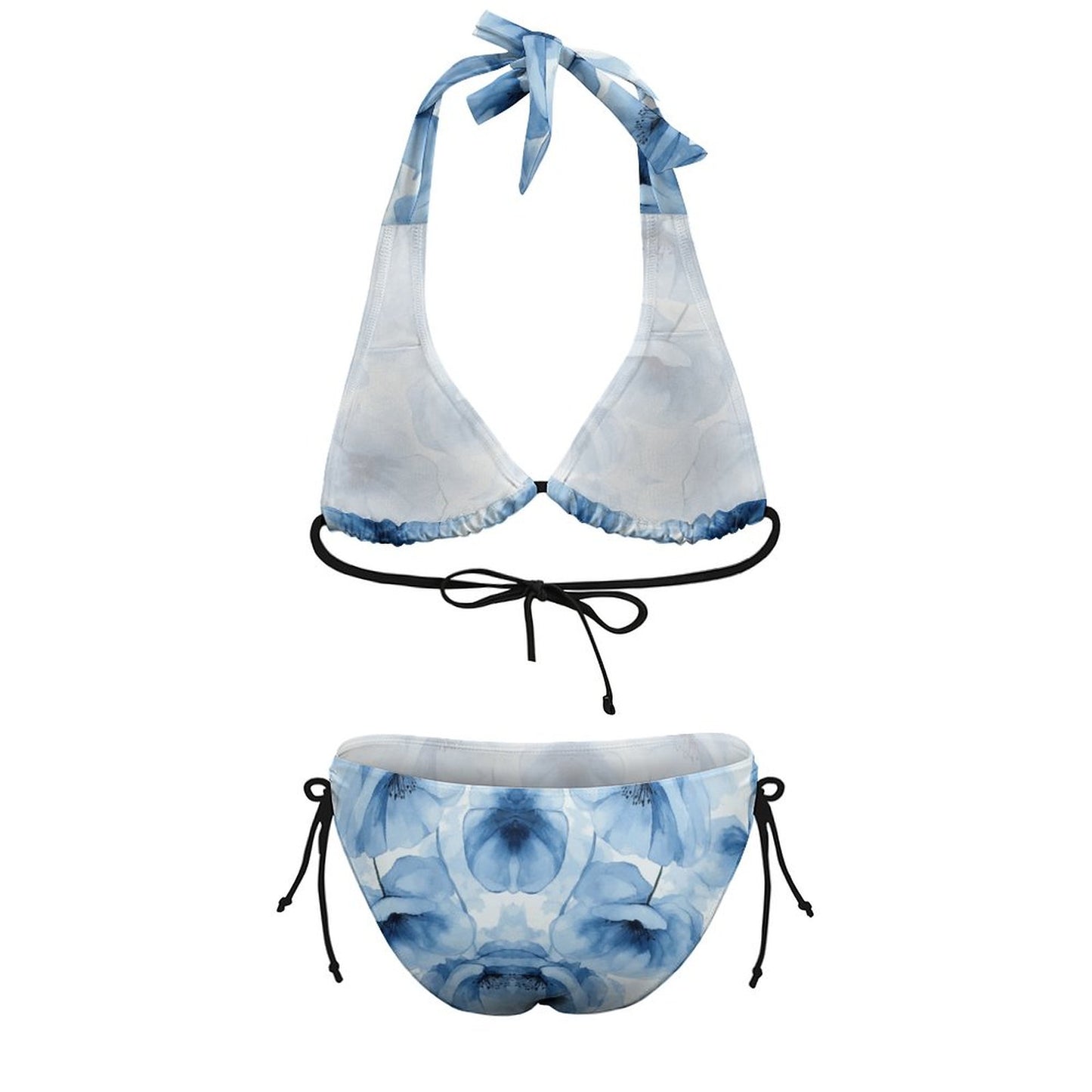 Two Piece Halter Swimsuit Blue