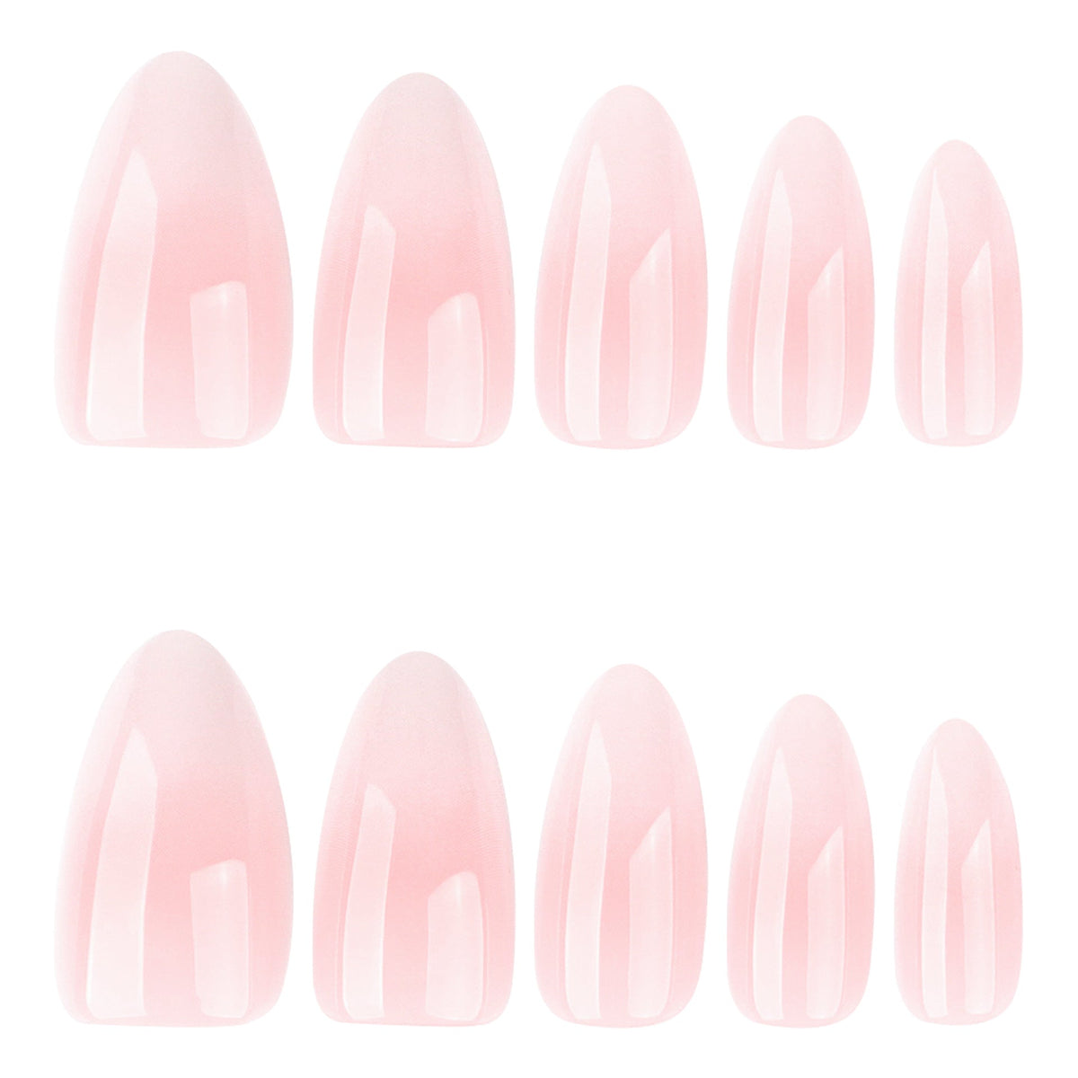 30 pcs simple French pink and white gradual change almond-shaped – Image 5