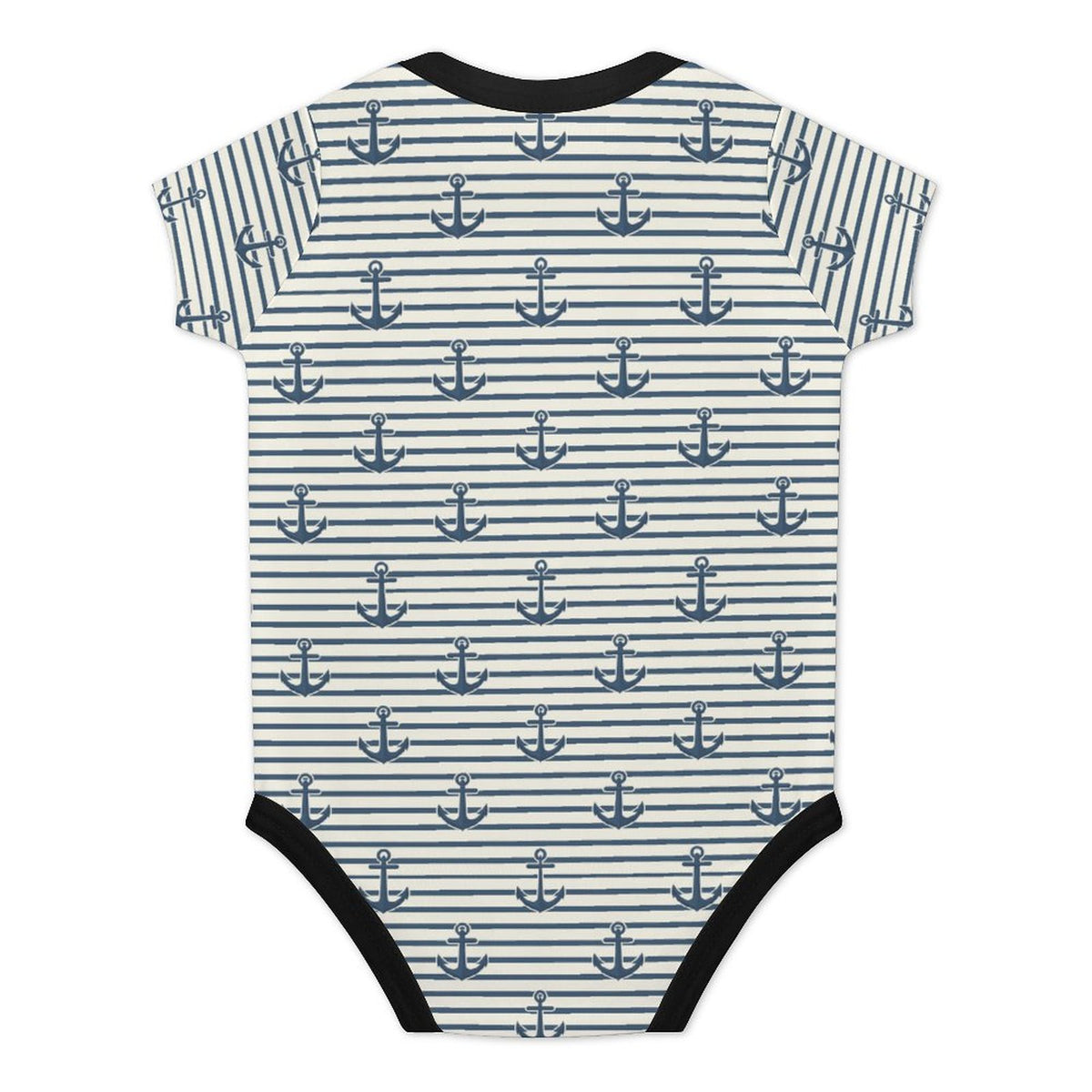 Faux Cotton Short Sleeve Baby Romper Anchors