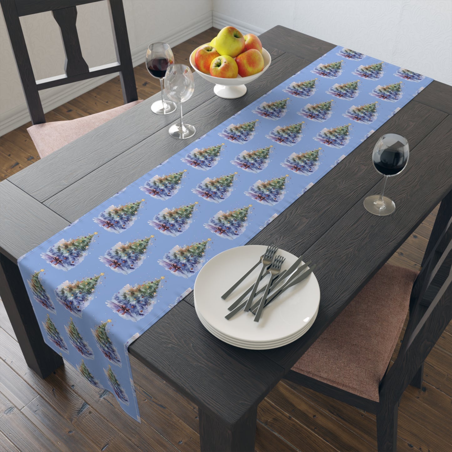 Festive Christmas Table Runner, Holiday Decor, Cotton and Polyester, Winter Table Setting, Christmas Gathering