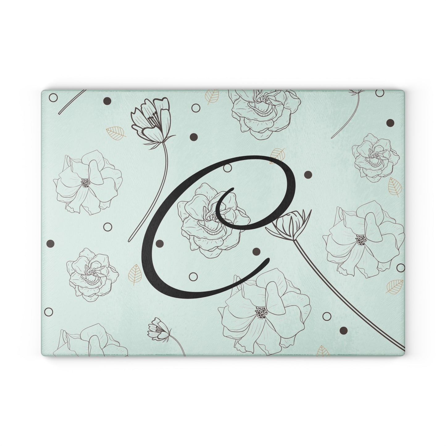 Personalized Floral Glass Cutting Board, Kitchen Decor, Wedding Gift, Housewarming Gift, Cooking Gift, Custom Kitchen Accessory