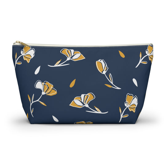 Floral Accessory Pouch - Stylish Makeup Bag, Travel Organizer, Gift for Her, Cosmetic Clutch, Everyday Use, Elegant Flower Design