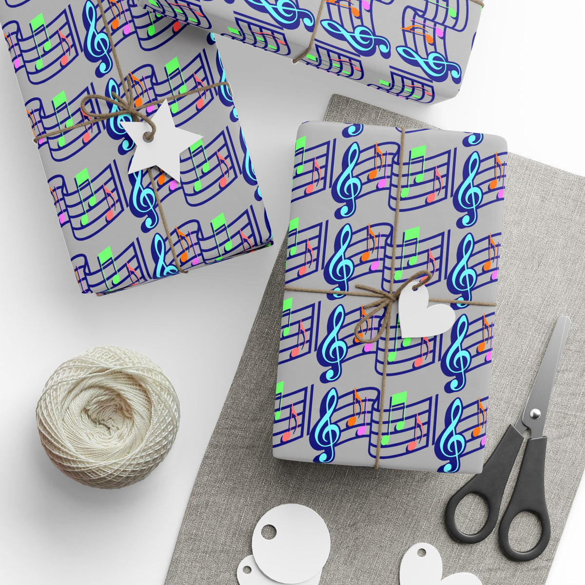 Musical Note Wrapping Paper, Fun Gift Wrap for Music Lovers, Birthday