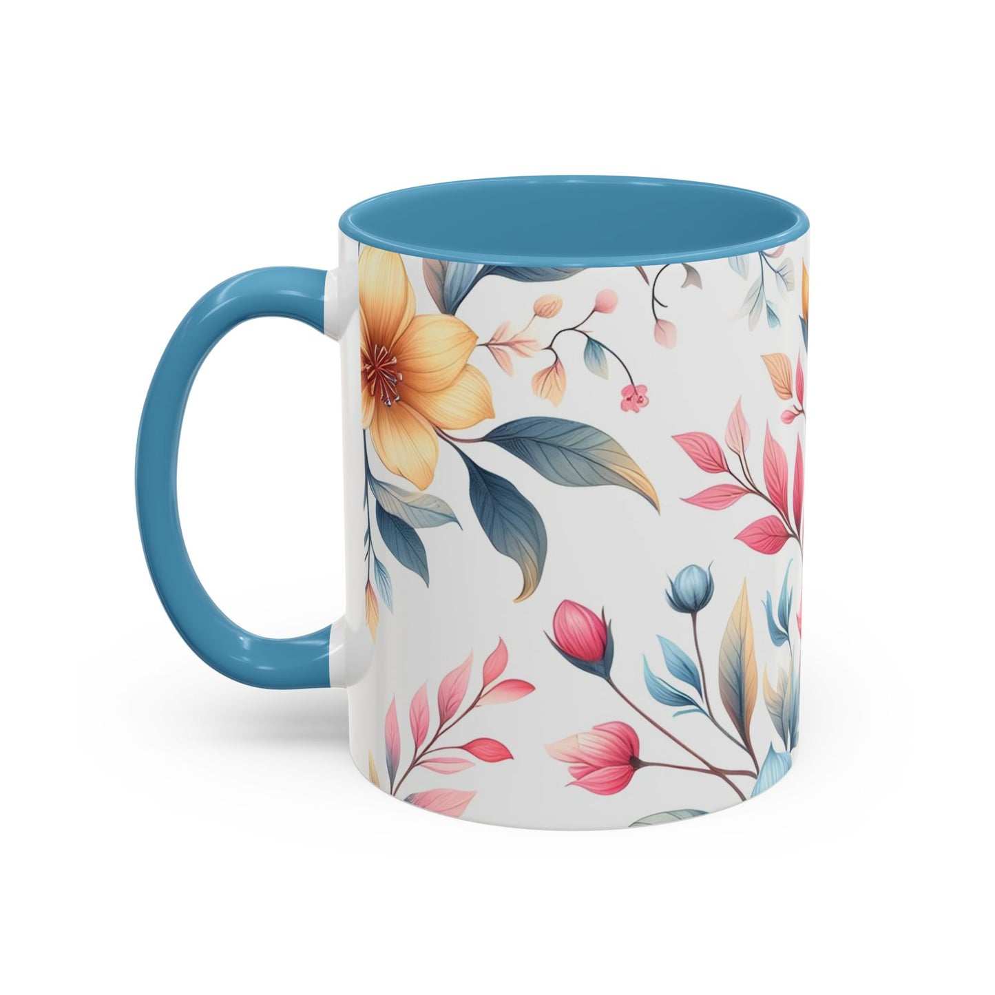 Floral Accent Coffee Mug - Perfect Gift for Tea Lovers, Home Decor, Kitchen Accessories, Mother's Day, Coffee Enthusiasts