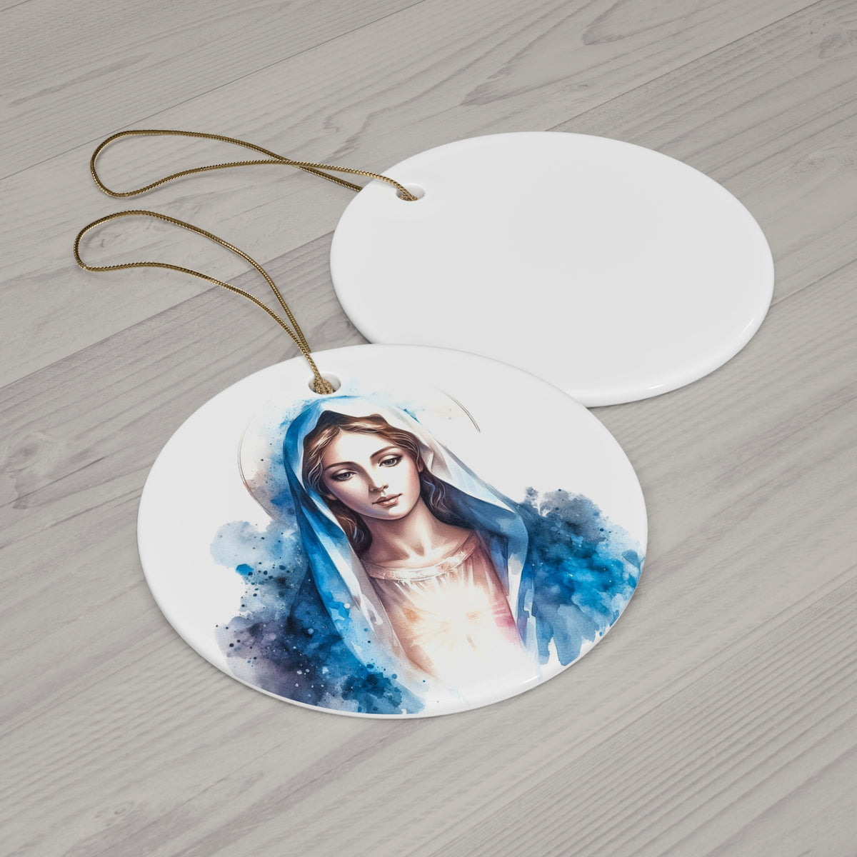 Ceramic Ornament, 4 Shapes Virgin Mary