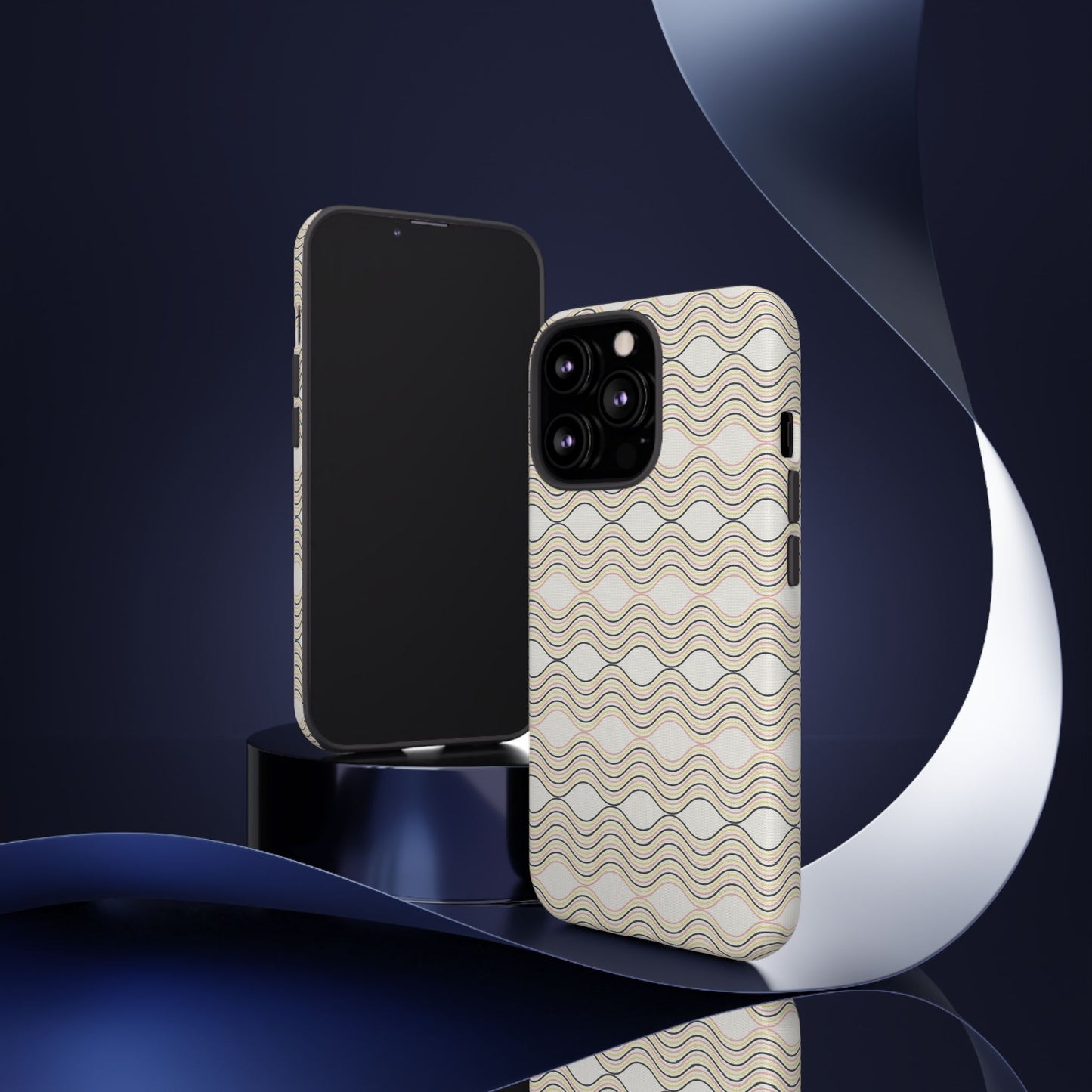 Stylish Phone Case for Tough Protection, Wavy Design, Chic Accessory, Gift for Her, Trendy Tech, Holiday Gift Idea