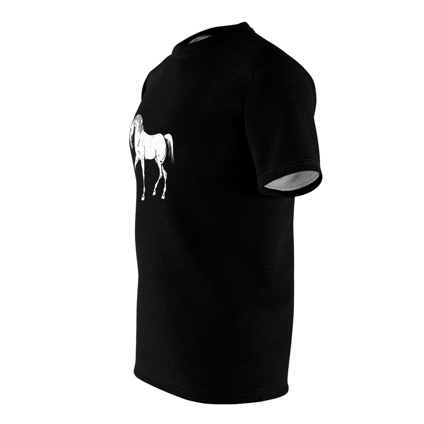 Horse Print Unisex AOP Tee, Unique Horse Lover Gift, Equine Enthusiast Apparel, Perfect for Animal Lovers, Casual Wear, Birthday Gift