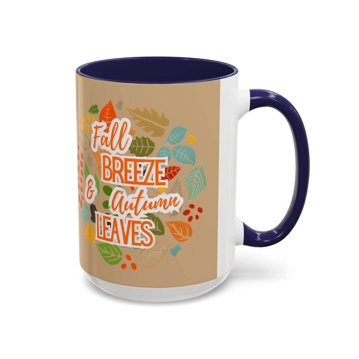 Fall Breeze & Leaves Coffee Mug, Autumn Mug, Seasonal Drinkware, Cozy Kitchen Decor, Perfect Gift for Fall Lovers