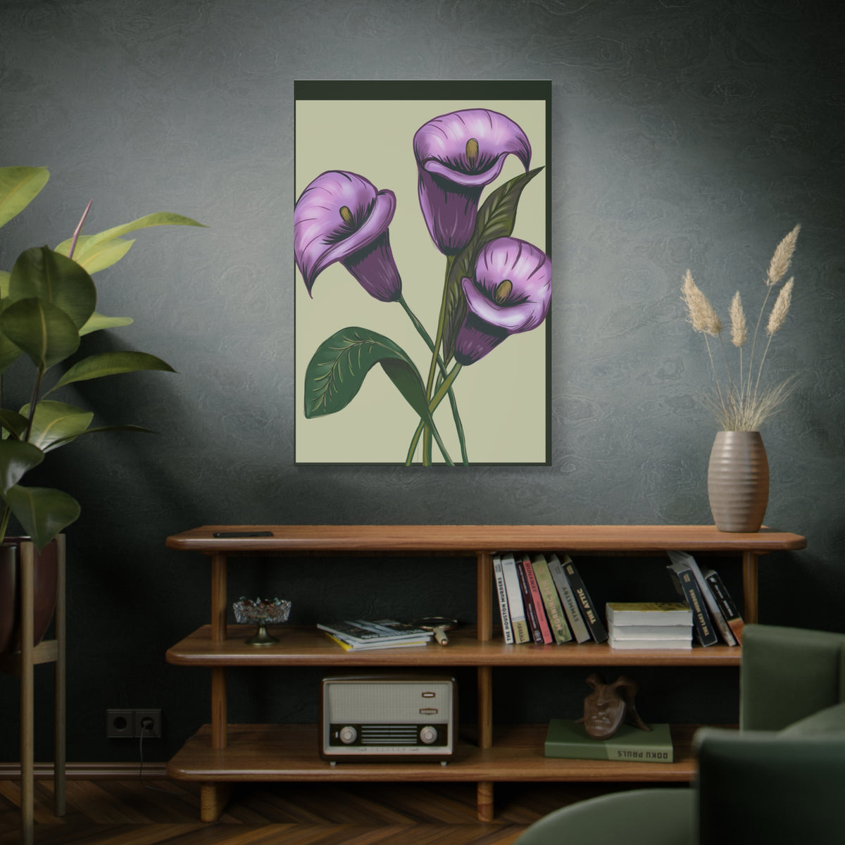 Copy of Matte Canvas, Stretched, 1.25" Purple Flowers