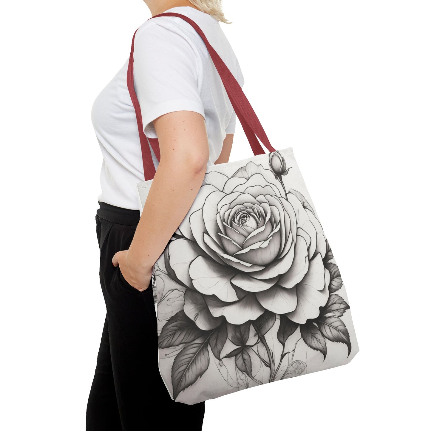 Elegant Floral Tote Bag, Garden Lover Gift, Shopping Bag, Art Print Tote, Mother's Day Gift, Eco-Friendly Canvas Bag