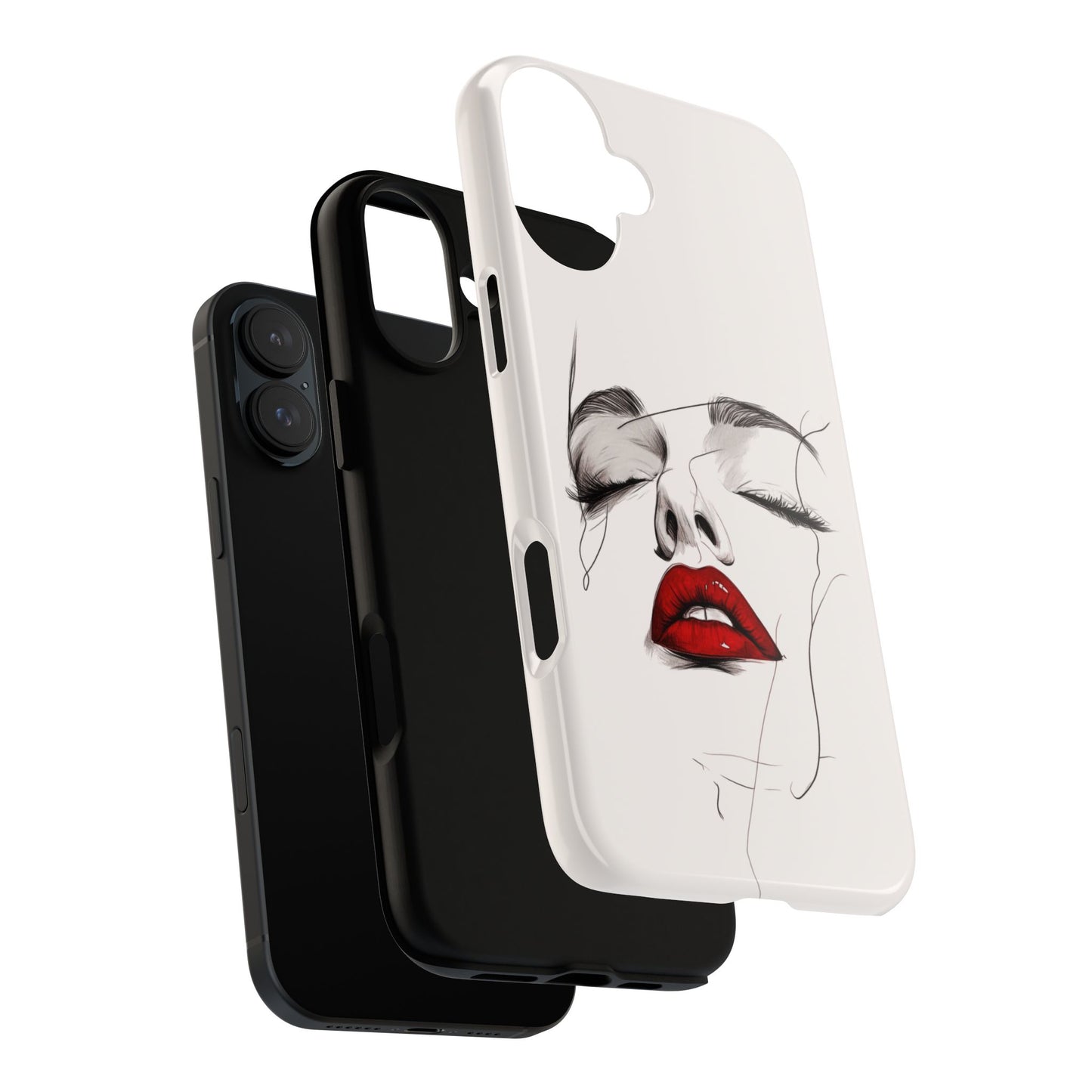Stylish Phone Case with Artistic Lip Design, Femme Tech Accessory, Trendy Device Cover, Gift for Her, Unique Phone Accessories