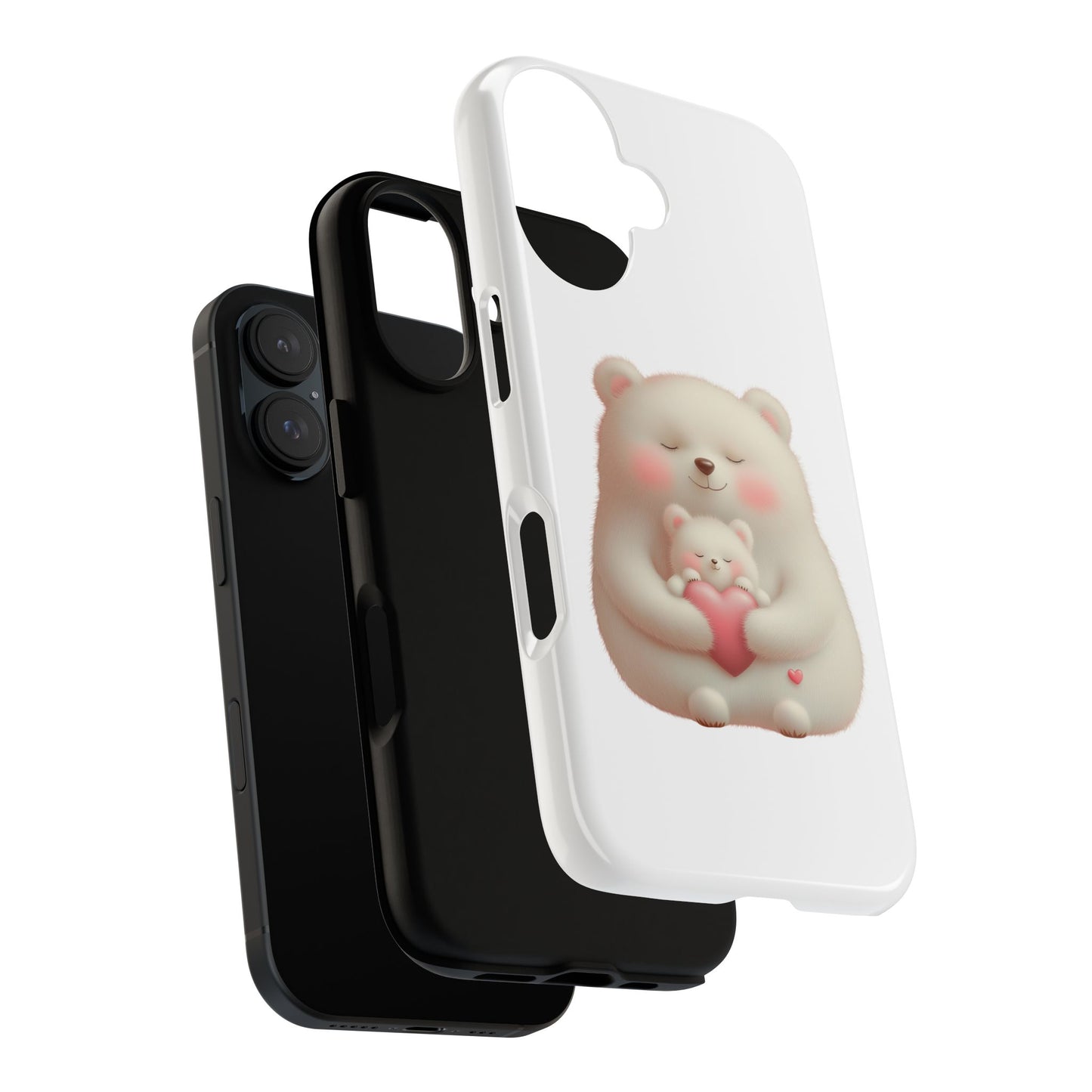 Cute Bear Phone Case, Tough Cases, Animal Lover Gift, Kids Accessories, Mother’s Day, Heartwarming Design