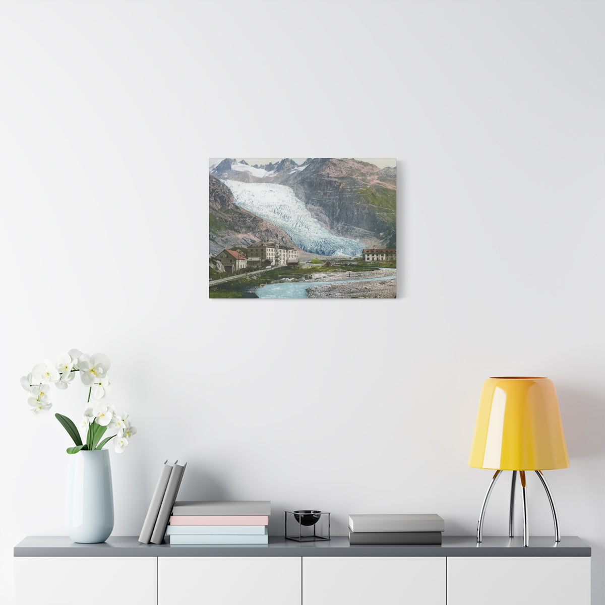 Glacier Village Matte Canvas Print