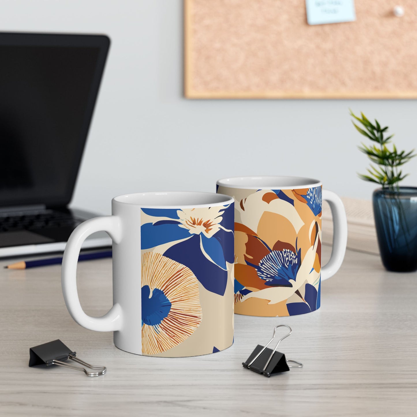 Floral Ceramic Mug, Elegant Coffee Cup, Gift for Mom, Tea Lover's Mug, Home Decor, Springtime Beverage Holder